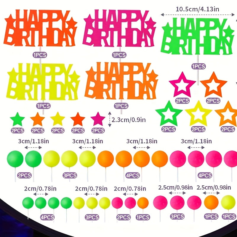 glowing glow ball cake toppers set   play cake