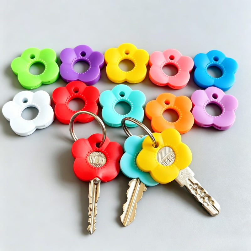 gift 5 piece   multi color flower shaped keycap set