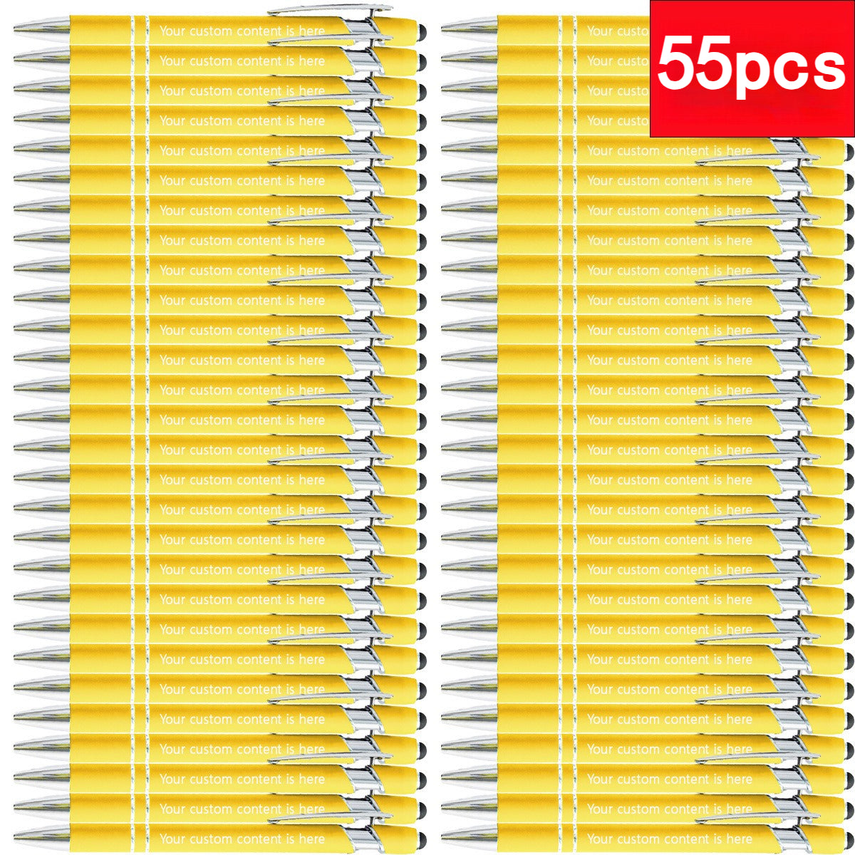 a set 55 personalized metal pens customizable circular