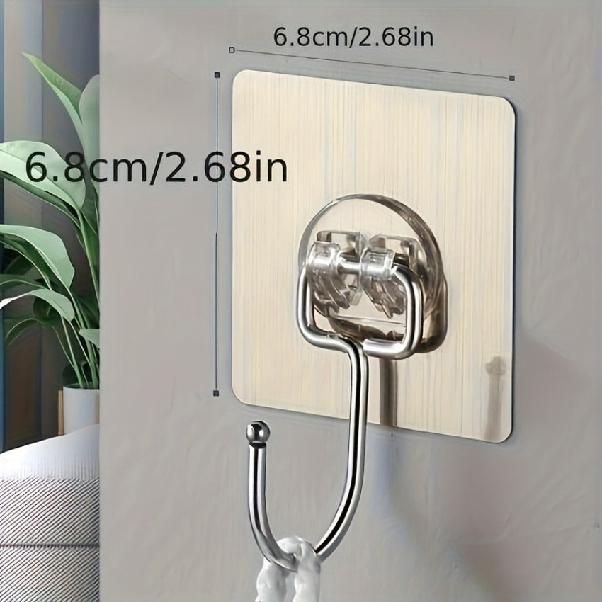 17pcs super strong   no drill hooks transparent