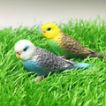 2pcs mini budgie parrot set realistic pvc bird figurines