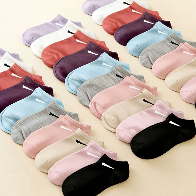 20pcs 10 pairs womens elegant short socks breathable