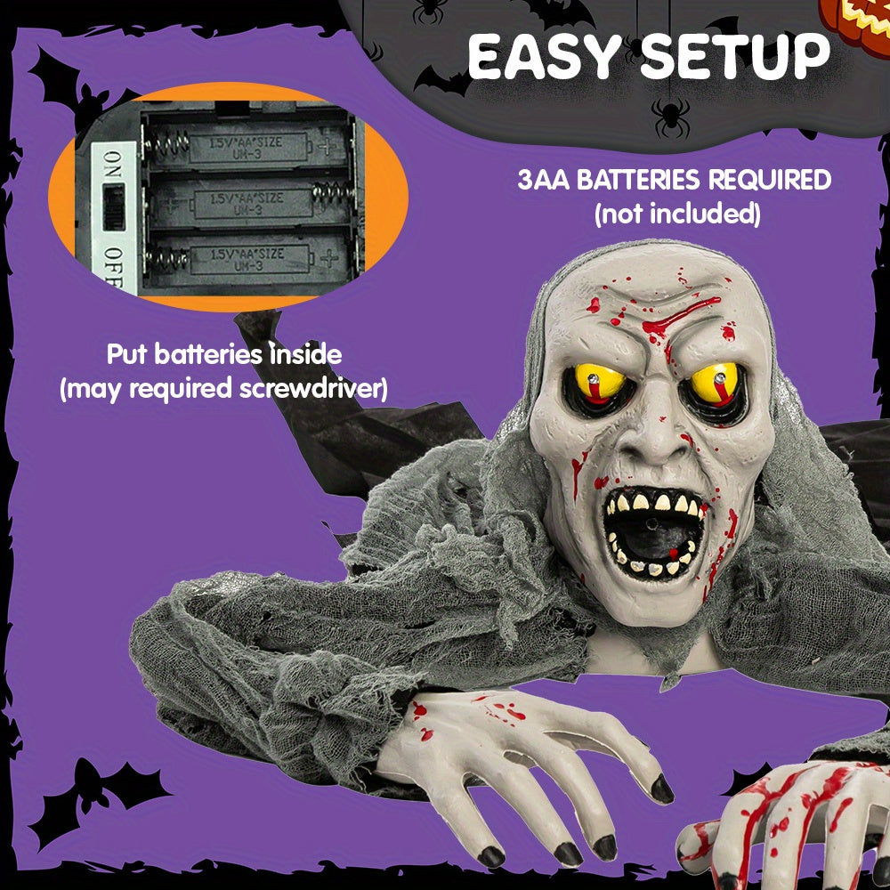 outdoor halloween decoration featuring   zombie