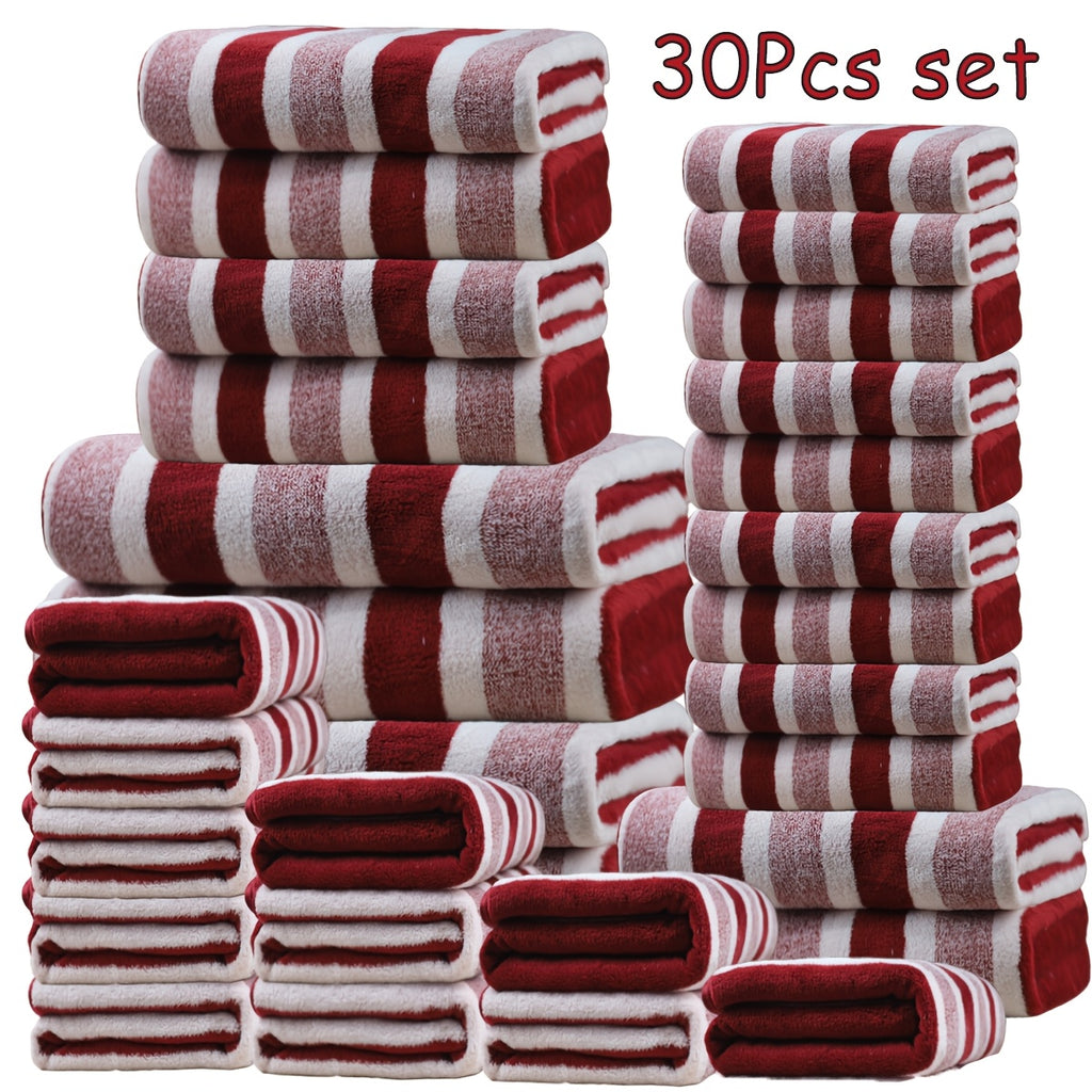 30pcs large wide   towel set quick