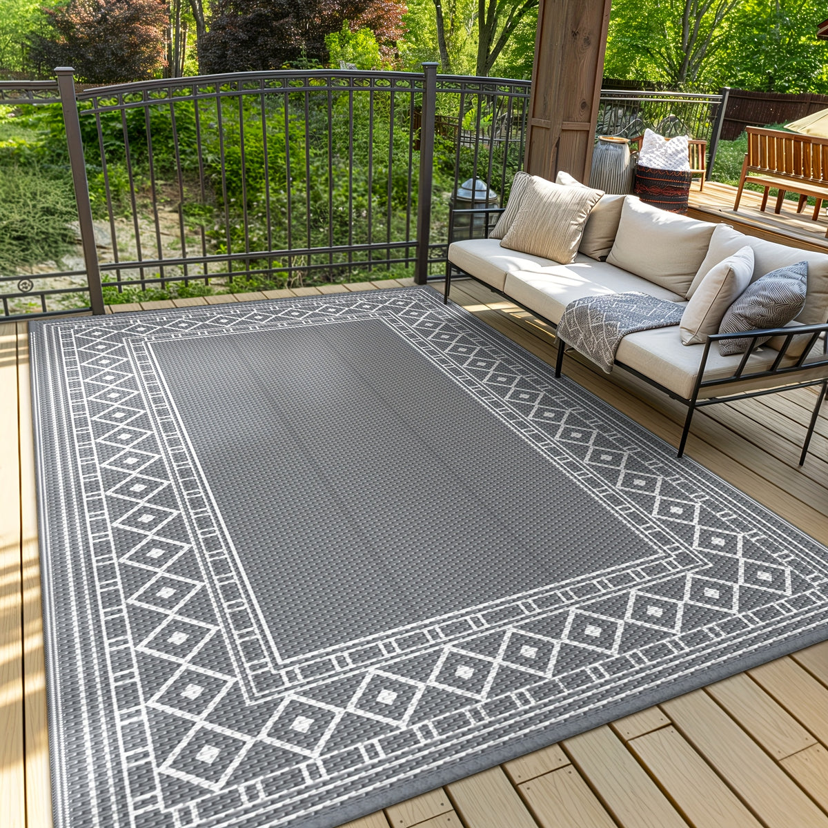 outdoor mat reversible plastic straw camping mat patio deck