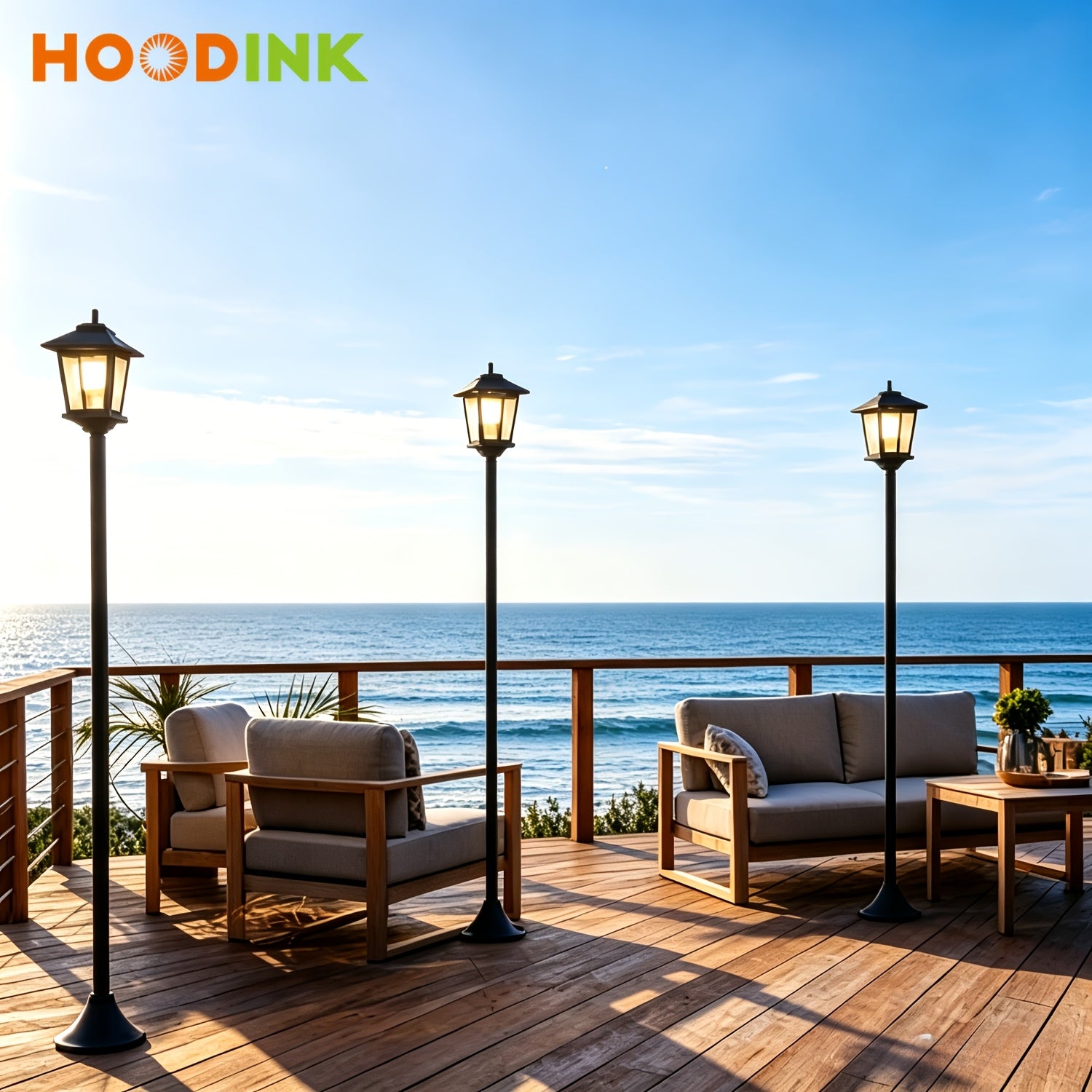 2pcs solar outdoor lamp post pole lights built in lithium