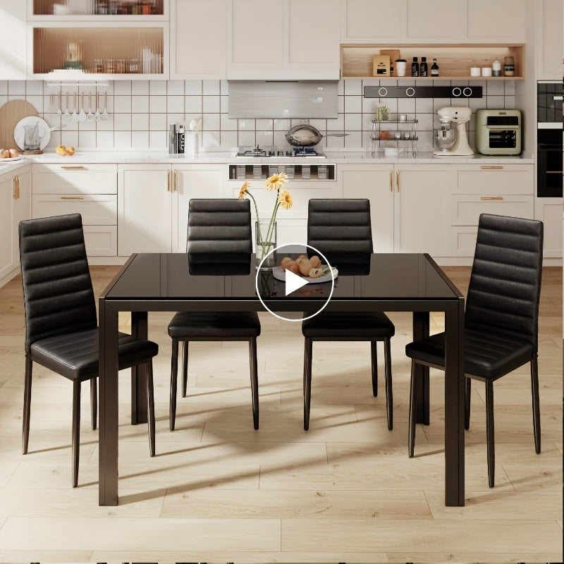 5 piece glass top dining set 5pcs glass dining table