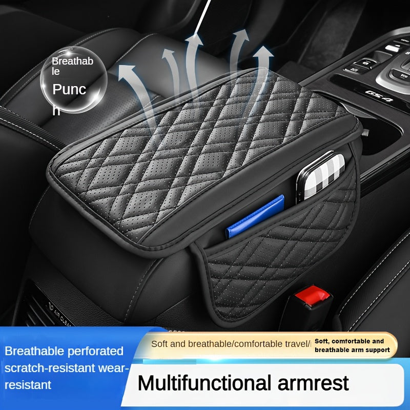breathable pu leather car armrest cushion multifunctional