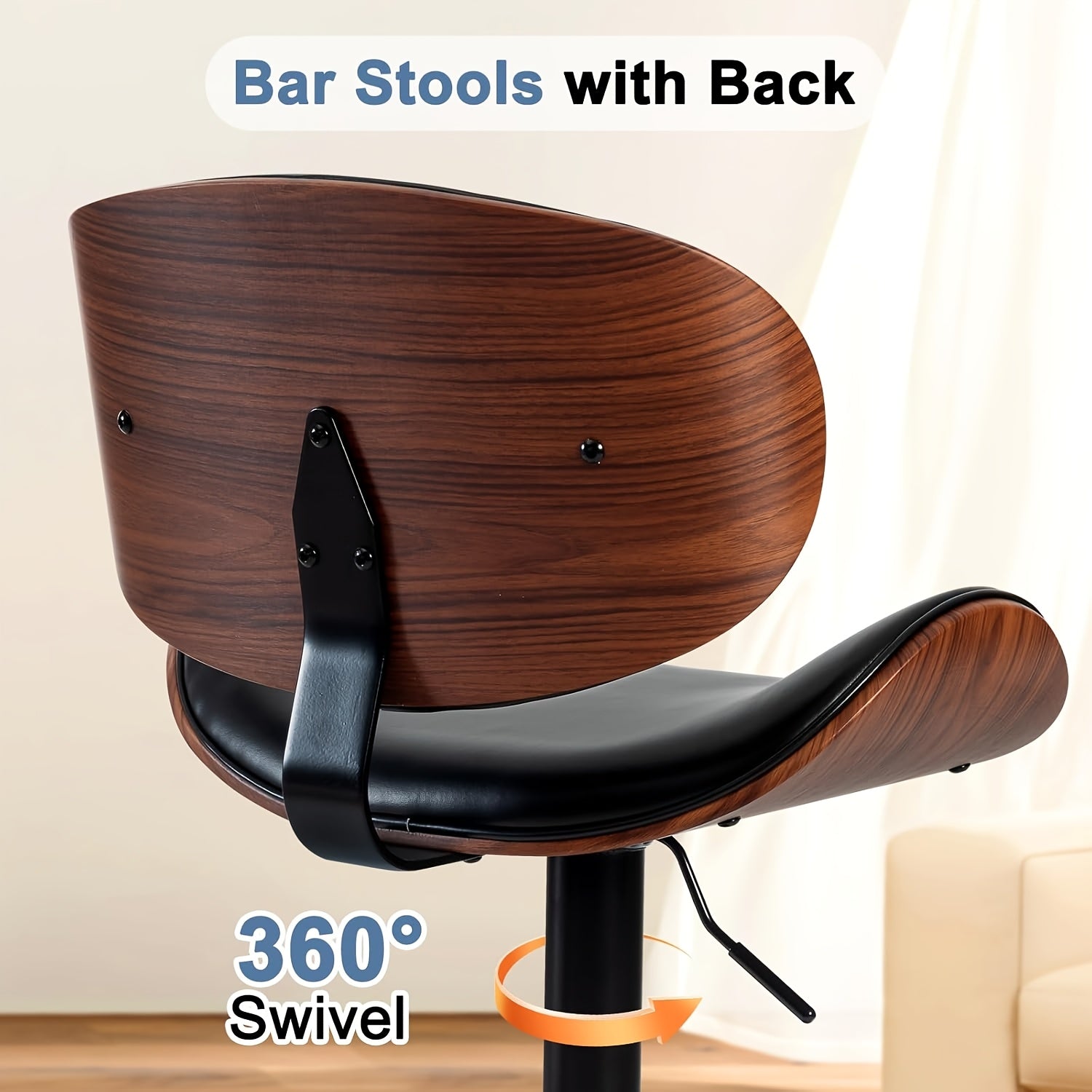 two piece bar stool set adjustable height featuring pu