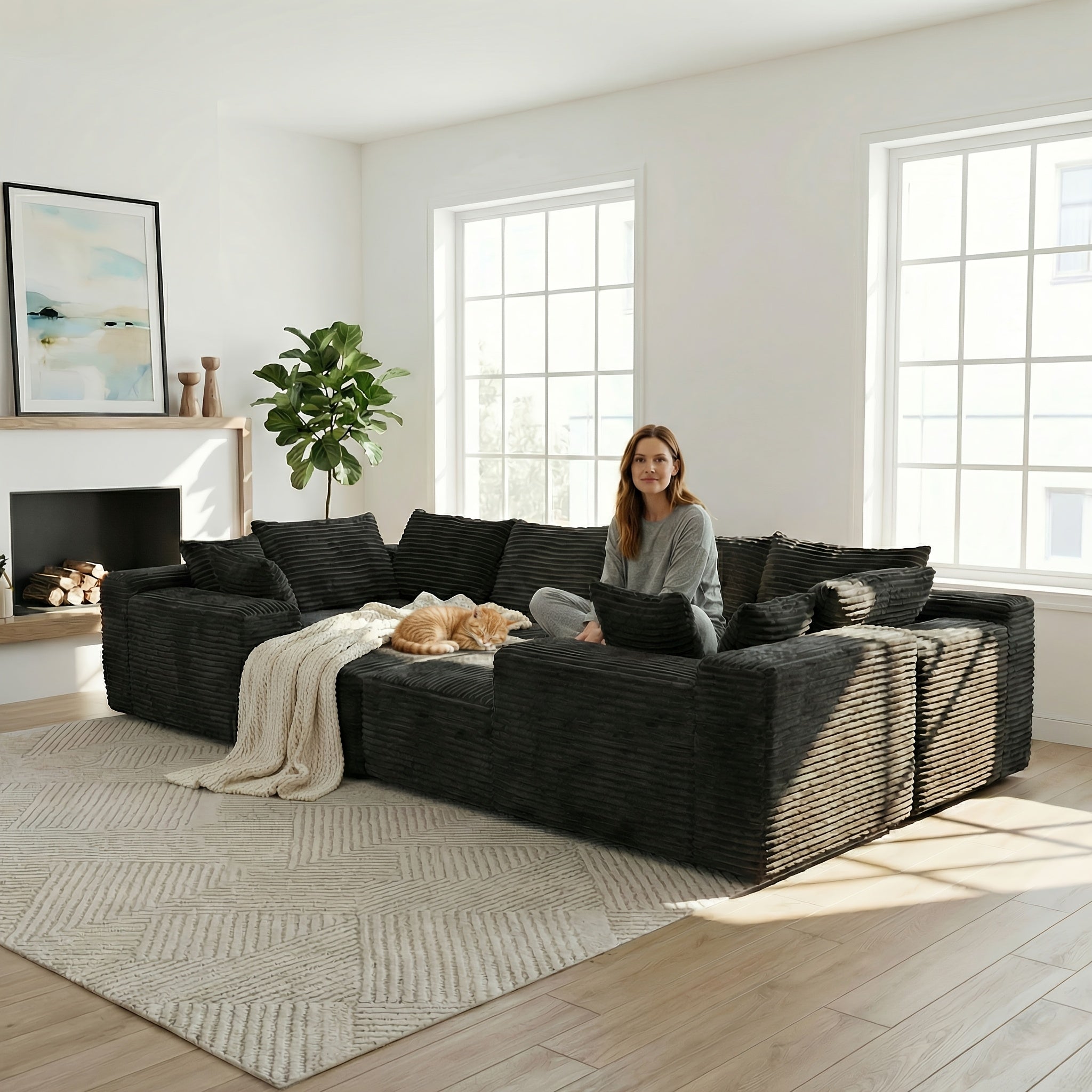 210 inch large u shaped modular sectional sofa suitable