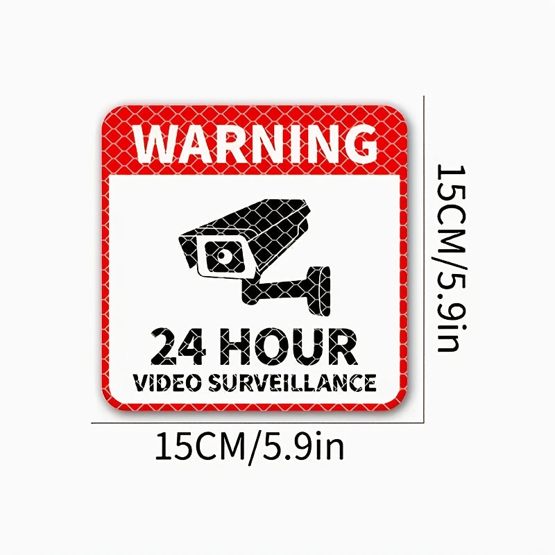 1pc 24 hour video monitoring warning sticker camera symbol