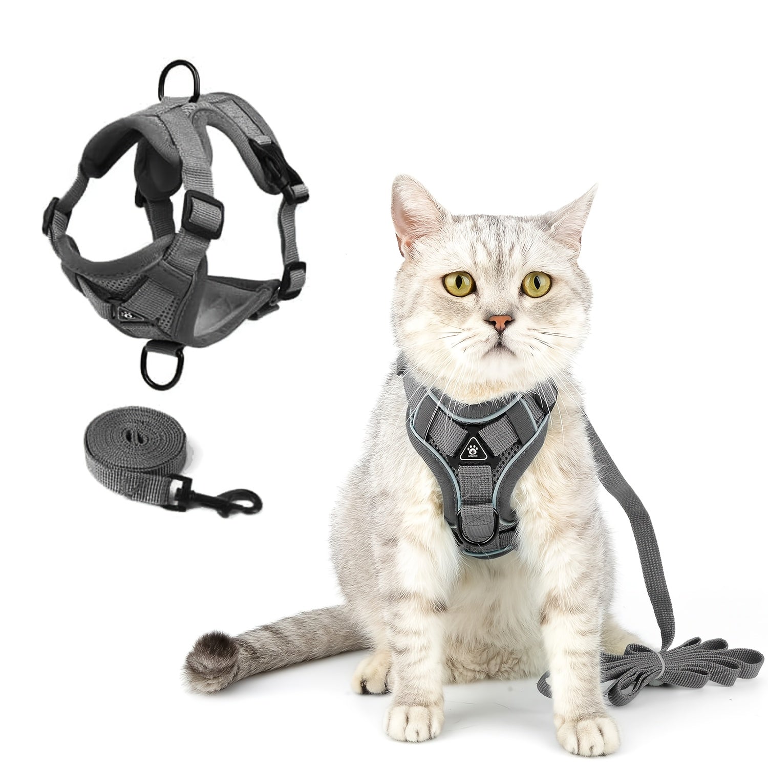 cat harness leash walking escape proof soft adjustable vest