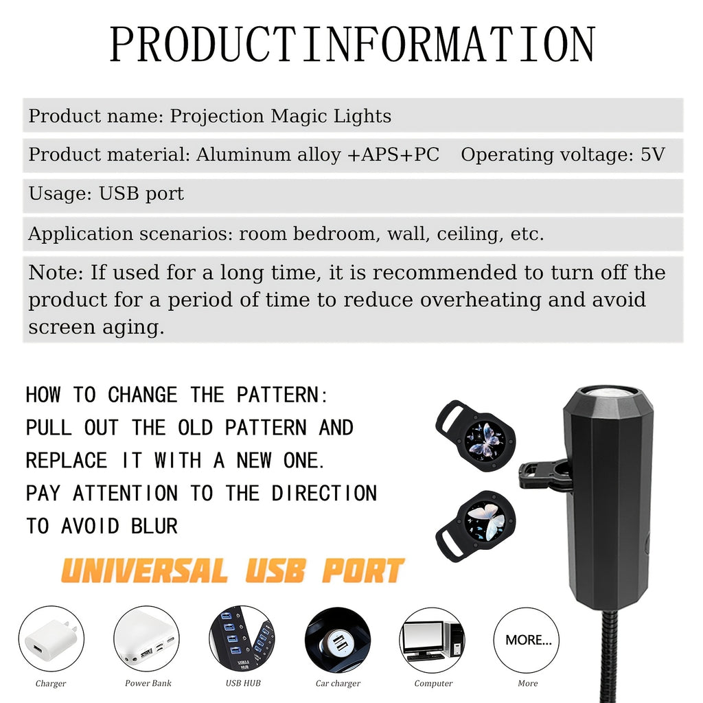 portable led projector light   5 replaceable