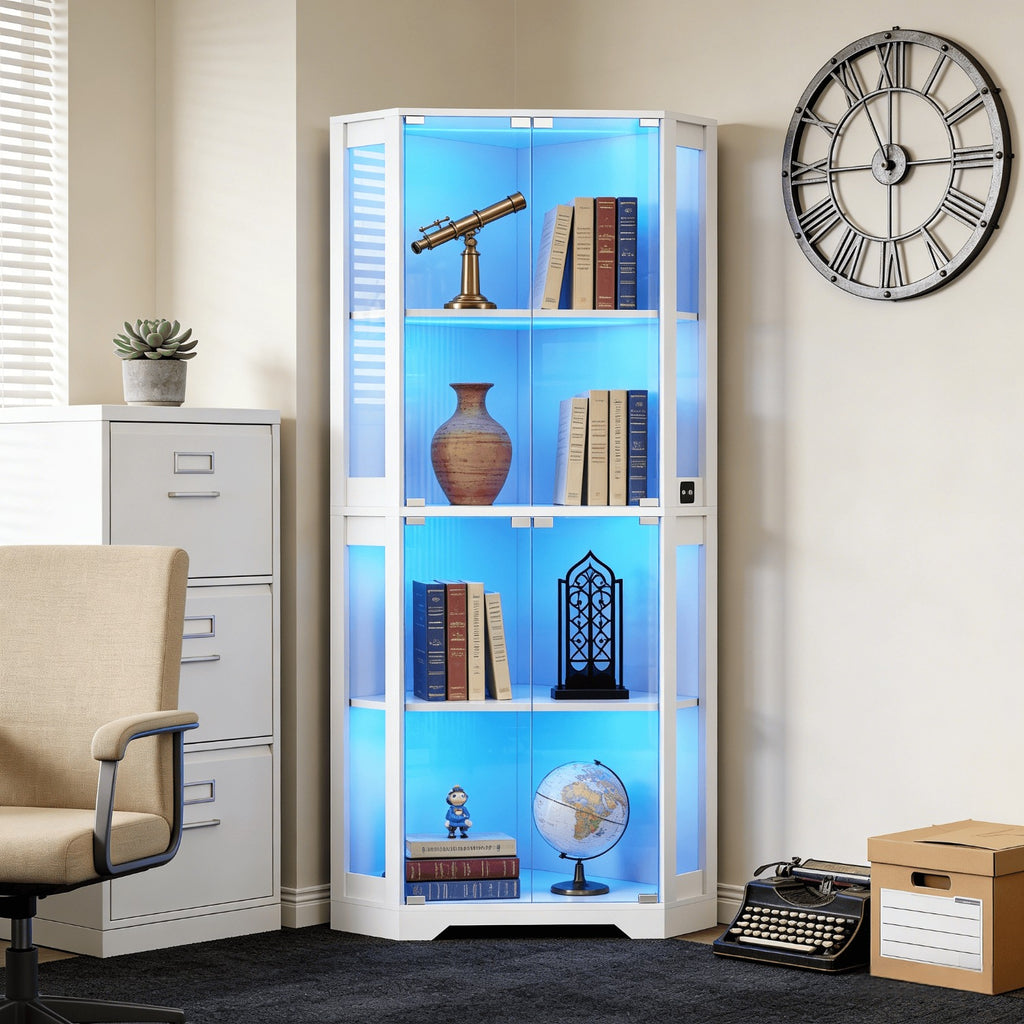 1pc corner glass display cabinet   showcase