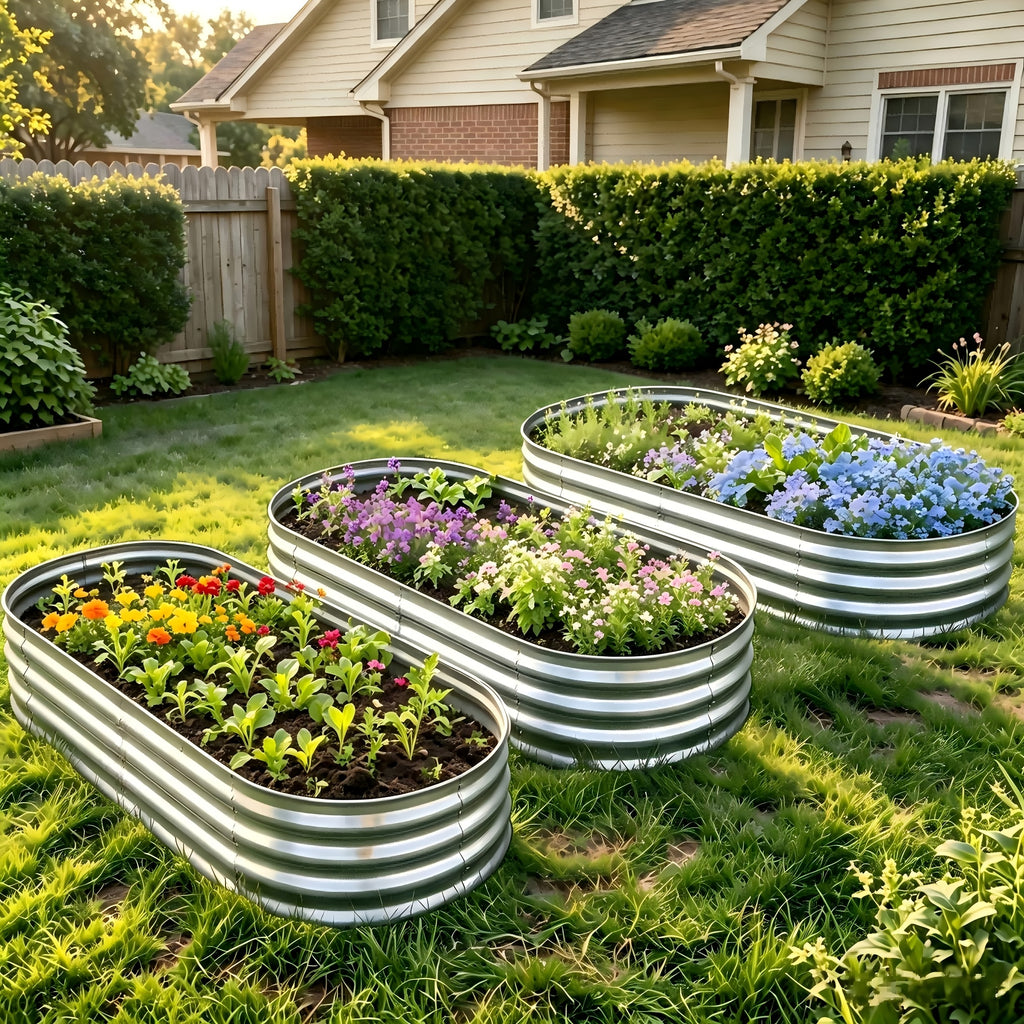 galvanized raised garden bed 4 3 2pcs 4 2 o 9 feet