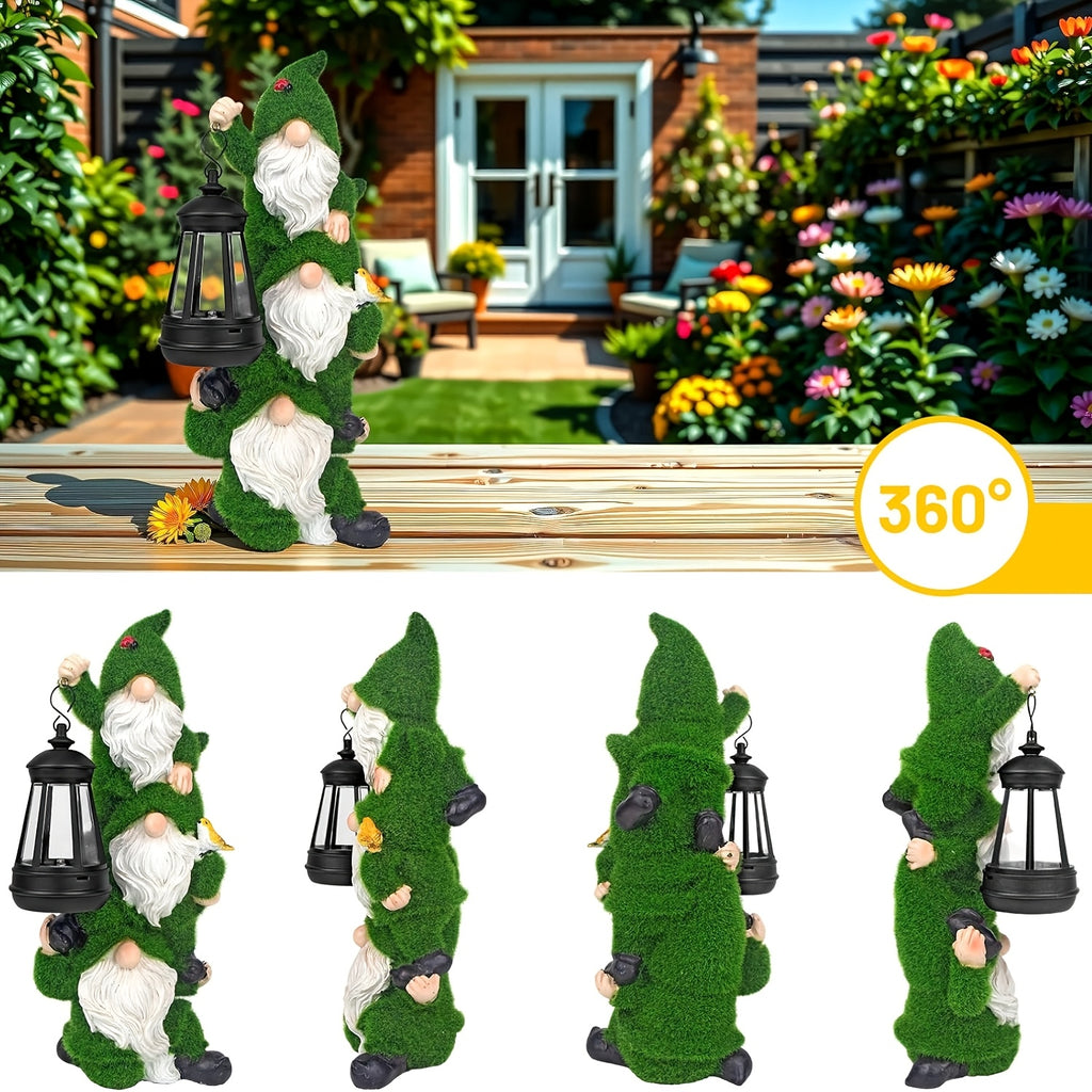 garden statues solar gnomes featuring a resin gnome figurine