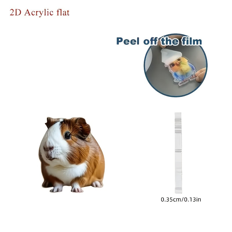 2d flat 1pc cute   guinea pig keychain fashionable 2d