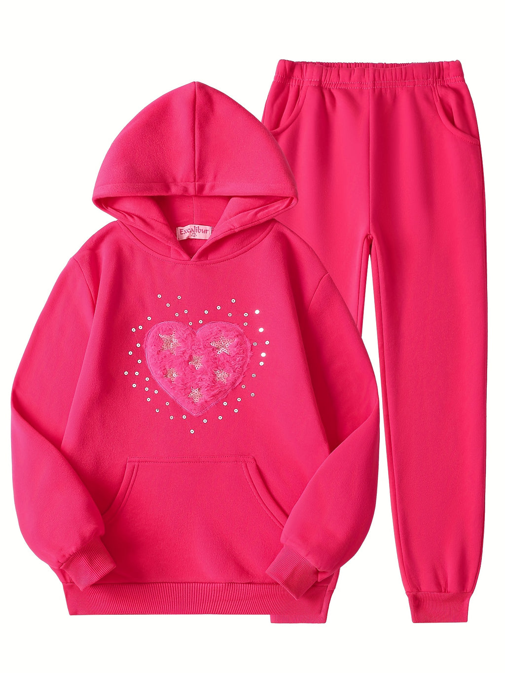 6pcs 3 sets   winter girls velvet thickened hooded
