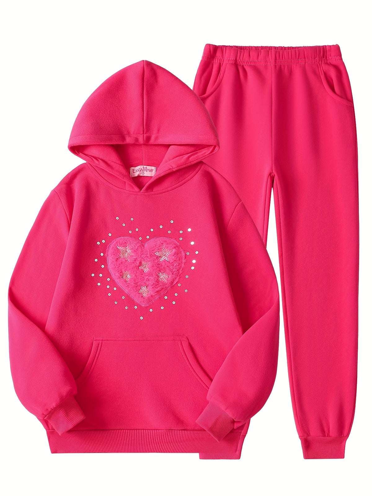 6pcs 3 sets   winter girls velvet thickened hooded