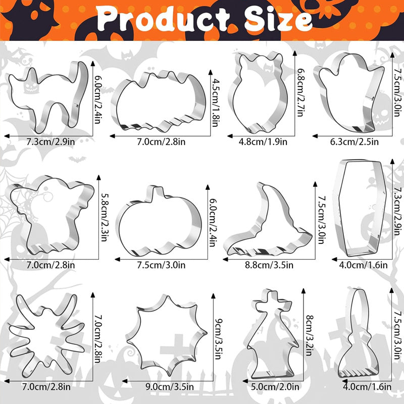 a set 12 luxurious cookie cutters halloween in autumn