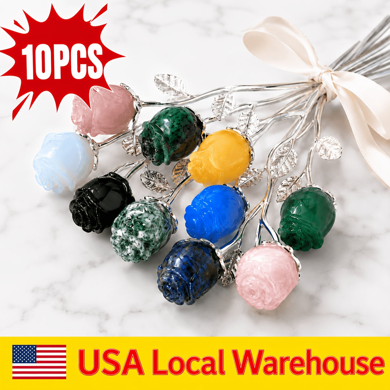 10pcs large crystal rose sculpture decorations exquisite