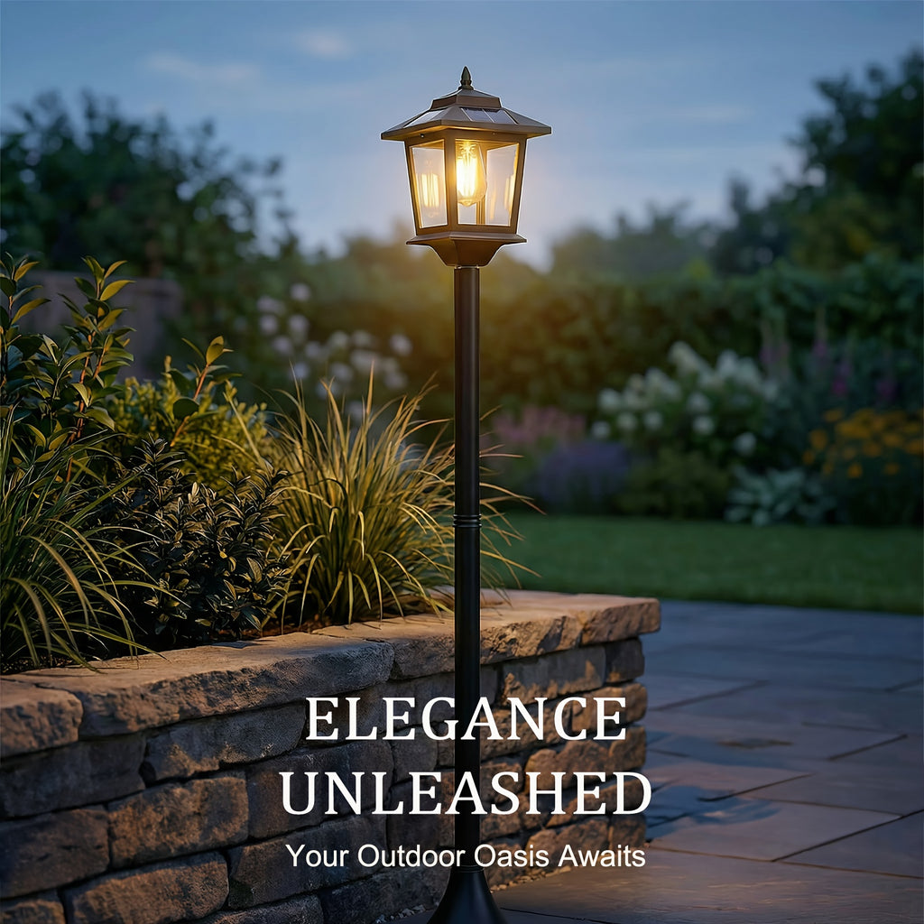 2 pack 63in solar lamp post lights outdoor post lights ip44