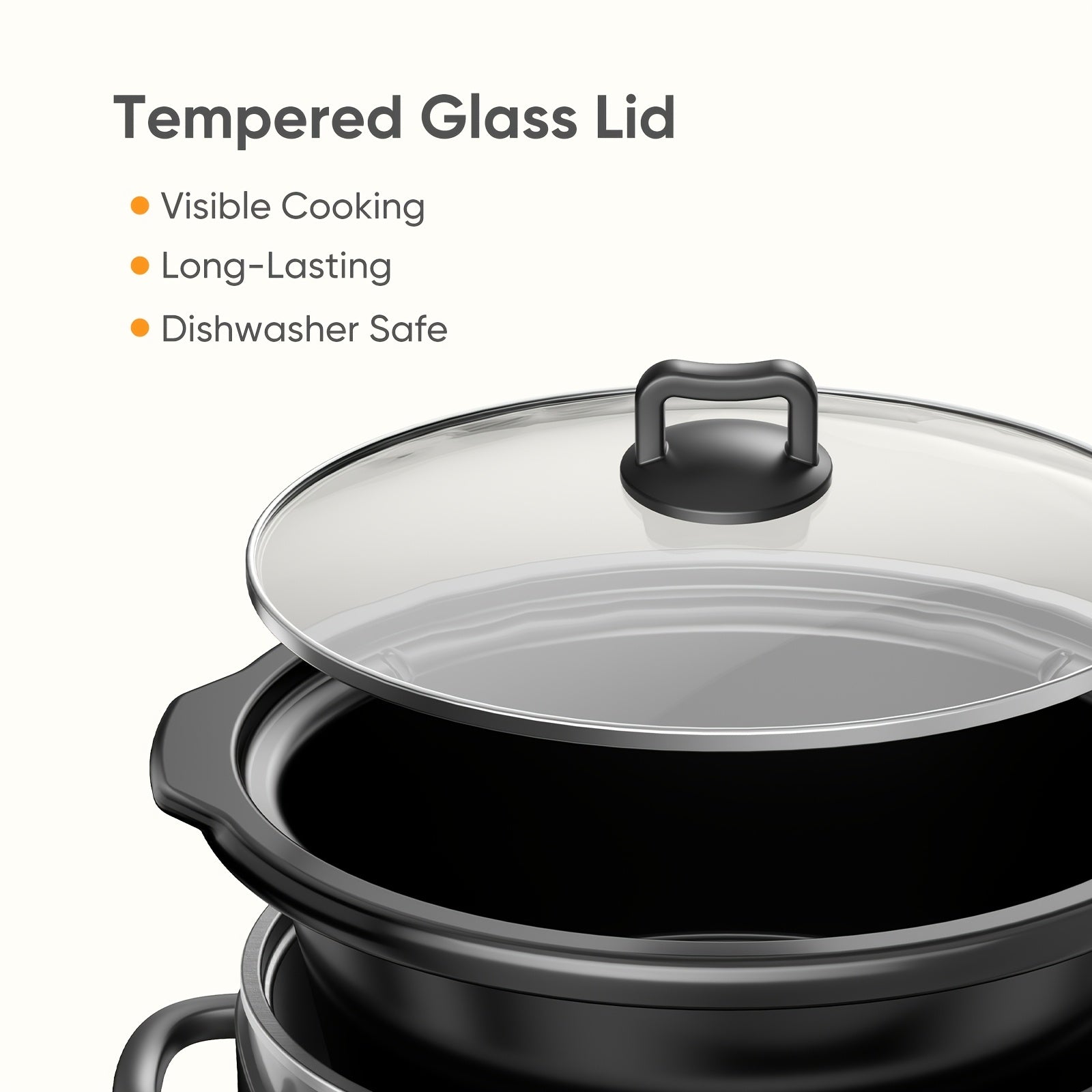 6 8 qt large electric slow cooker 3 heating settings