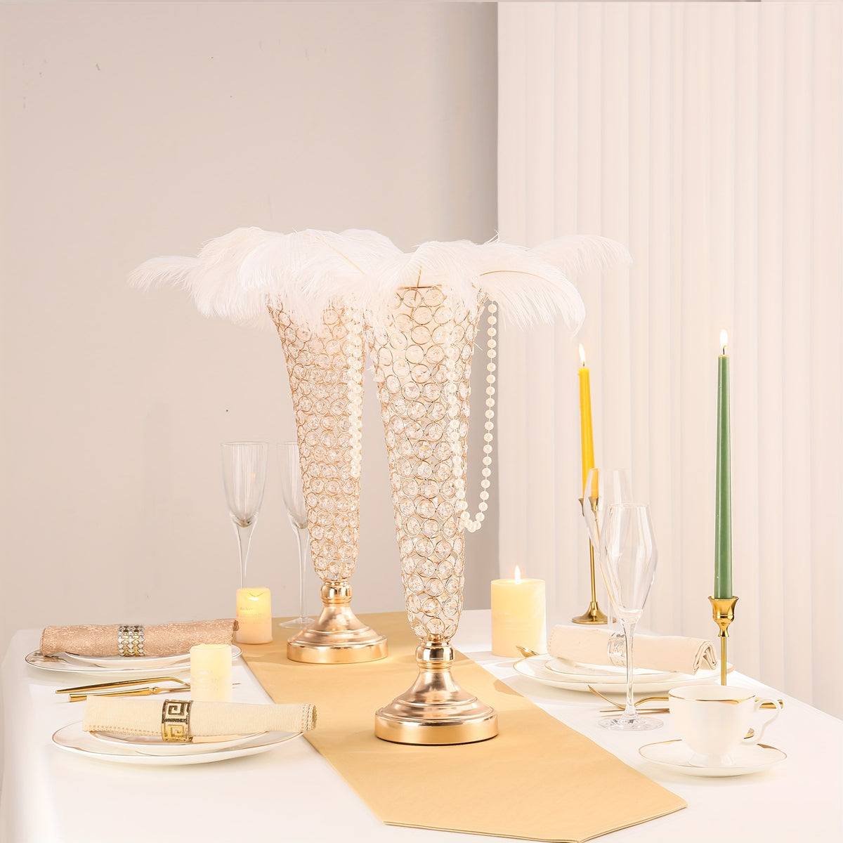 2pcs 10pcs crystal trumpet floral   wedding