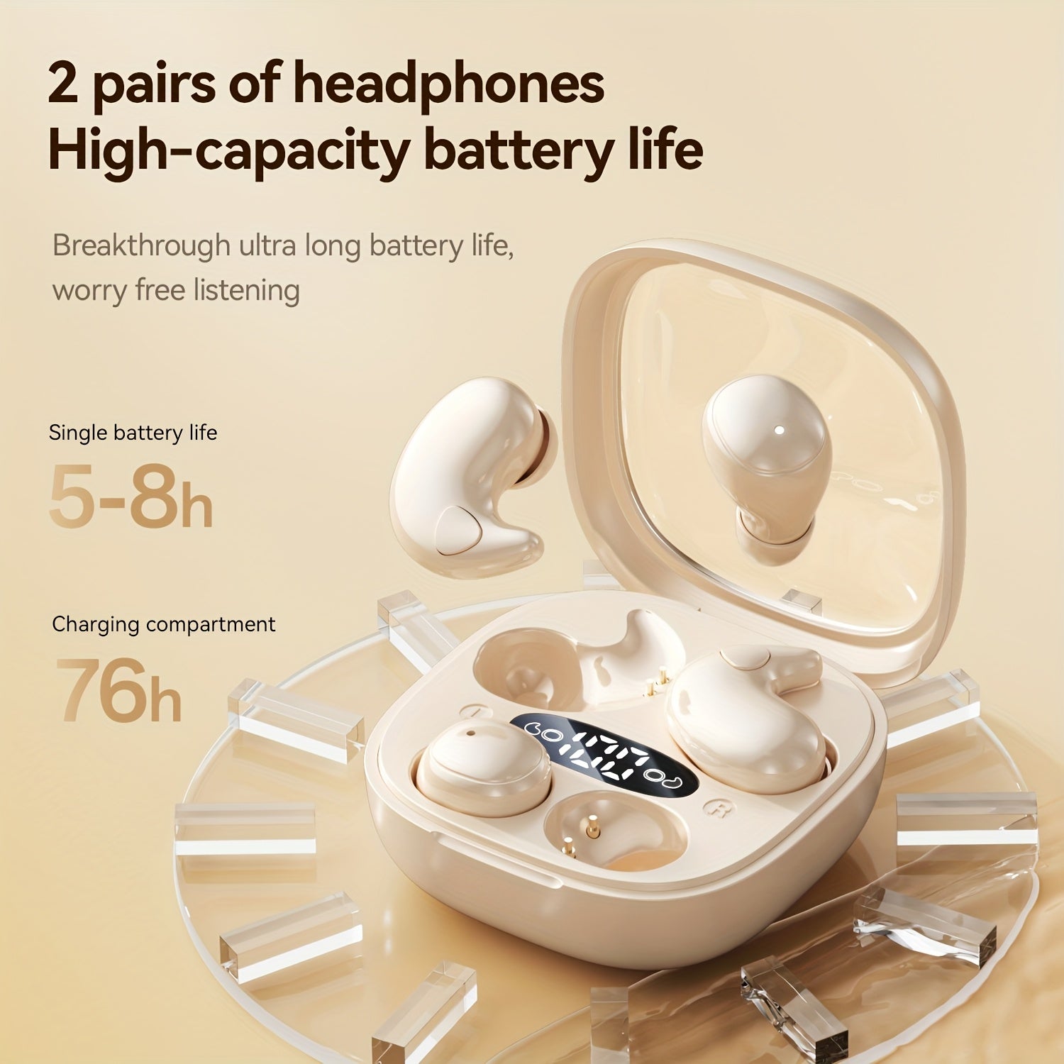 2 in 1 invisible sleep earbuds set ultra thin wireless mini