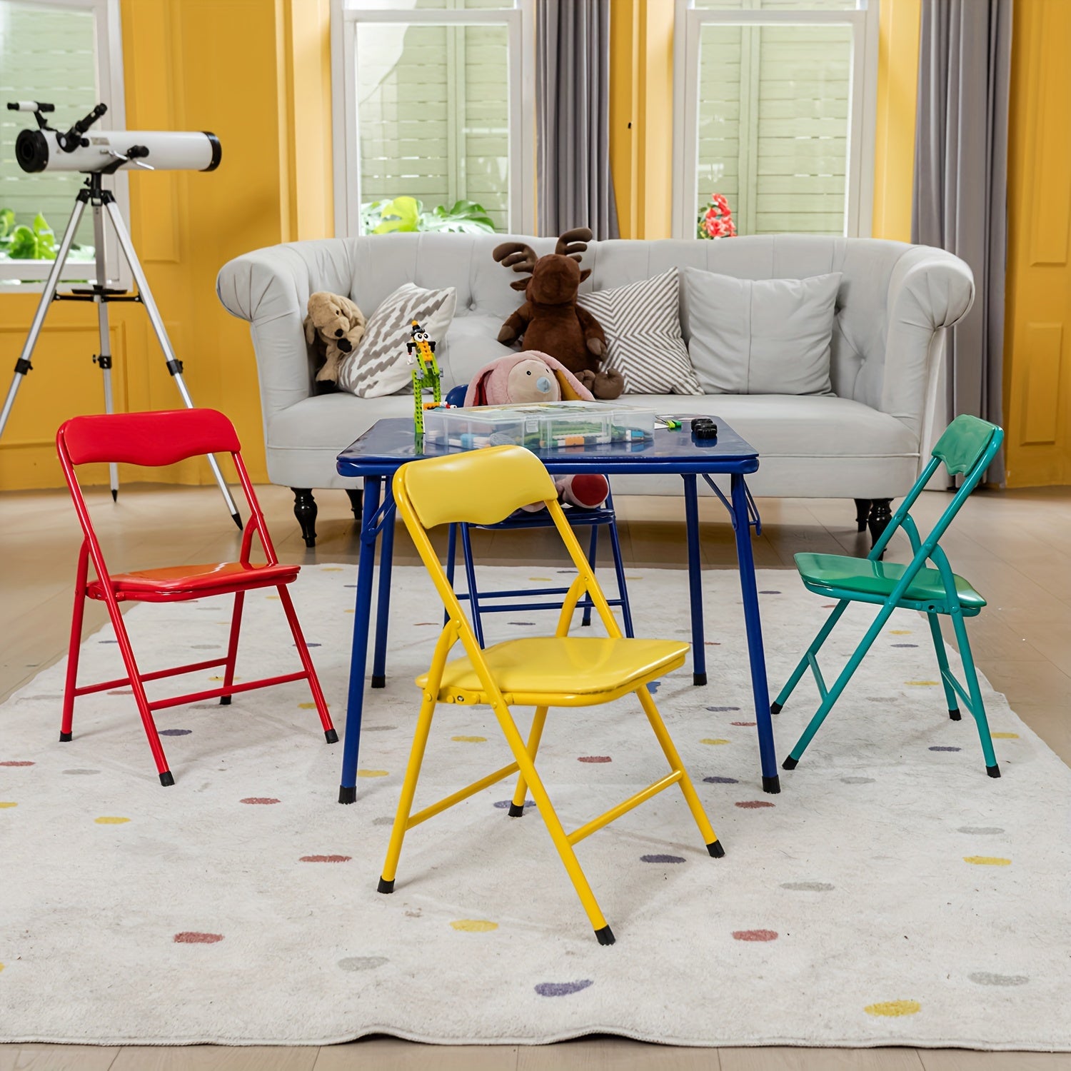colorful folding table chair set lightweight compact easy