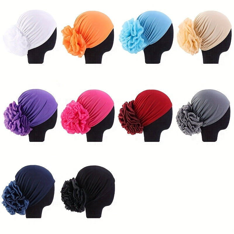 2pcs set womens large floral headscarf hat   turban hat