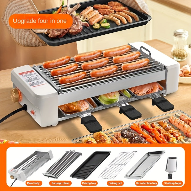4 in 1 multi functional sausage grill three hand dish