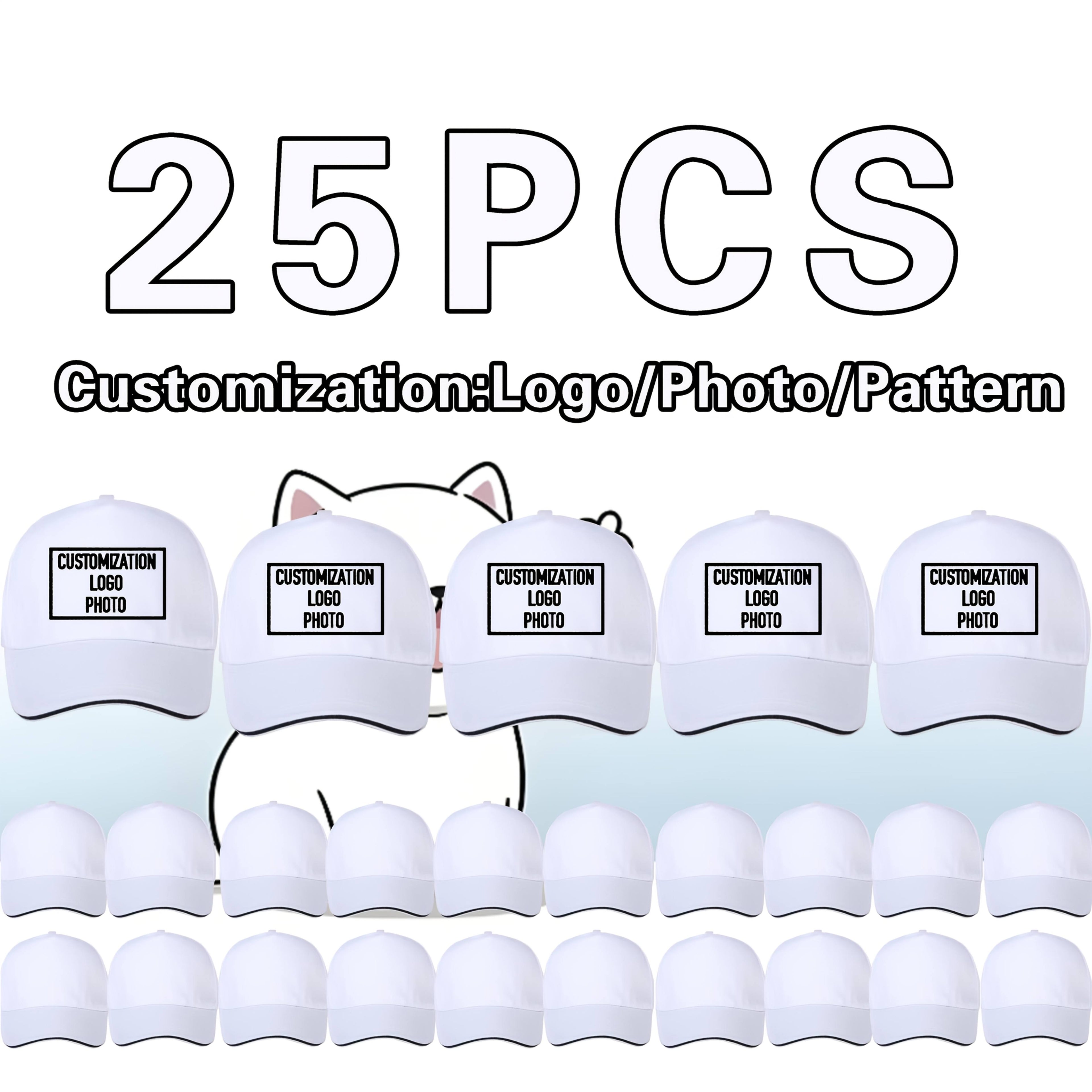 25pcs customizable     baseball caps adjustable