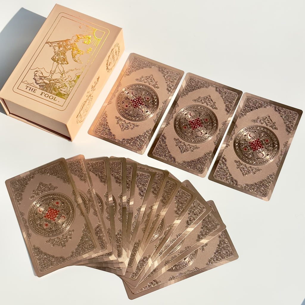 pink flower tarot cards guide exquisite gift box set