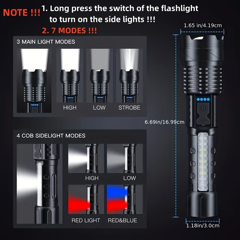 2pcs super powerful rechargeable flashlight