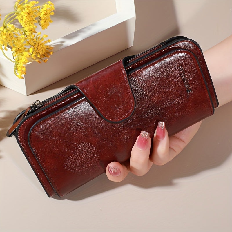 vintage wallet multiple zippered compartments credit card