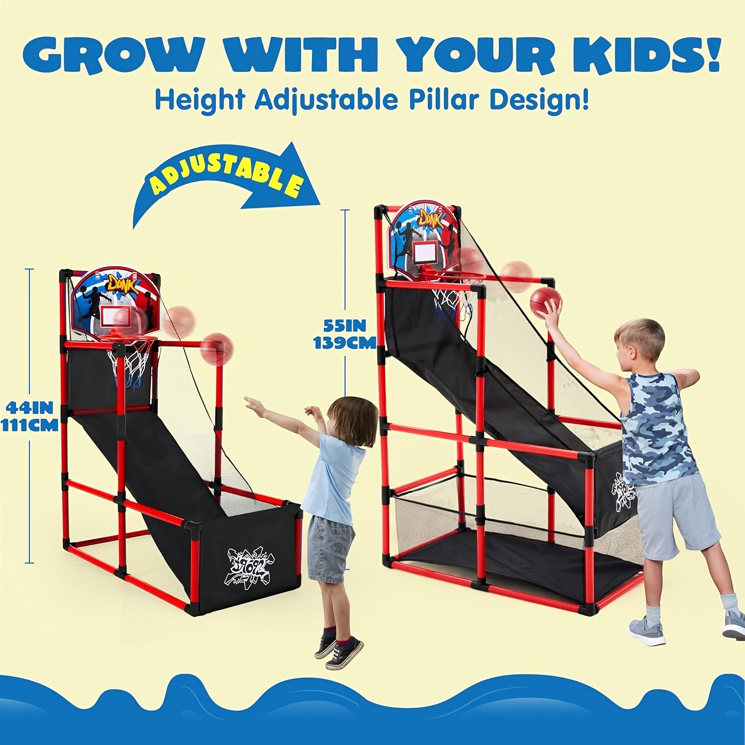 arcade basketball game set 4 balls   3 years old