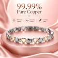 pure copper bracelet women two tone silver golden
