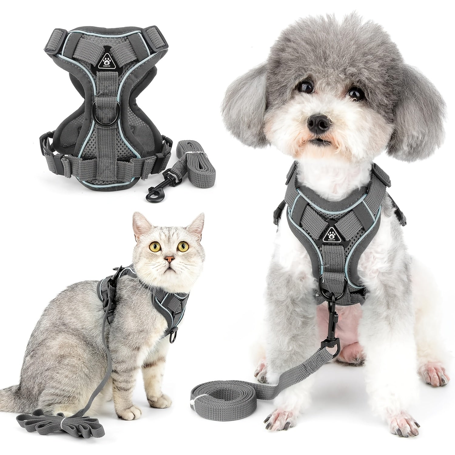 cat harness leash walking escape proof soft adjustable vest
