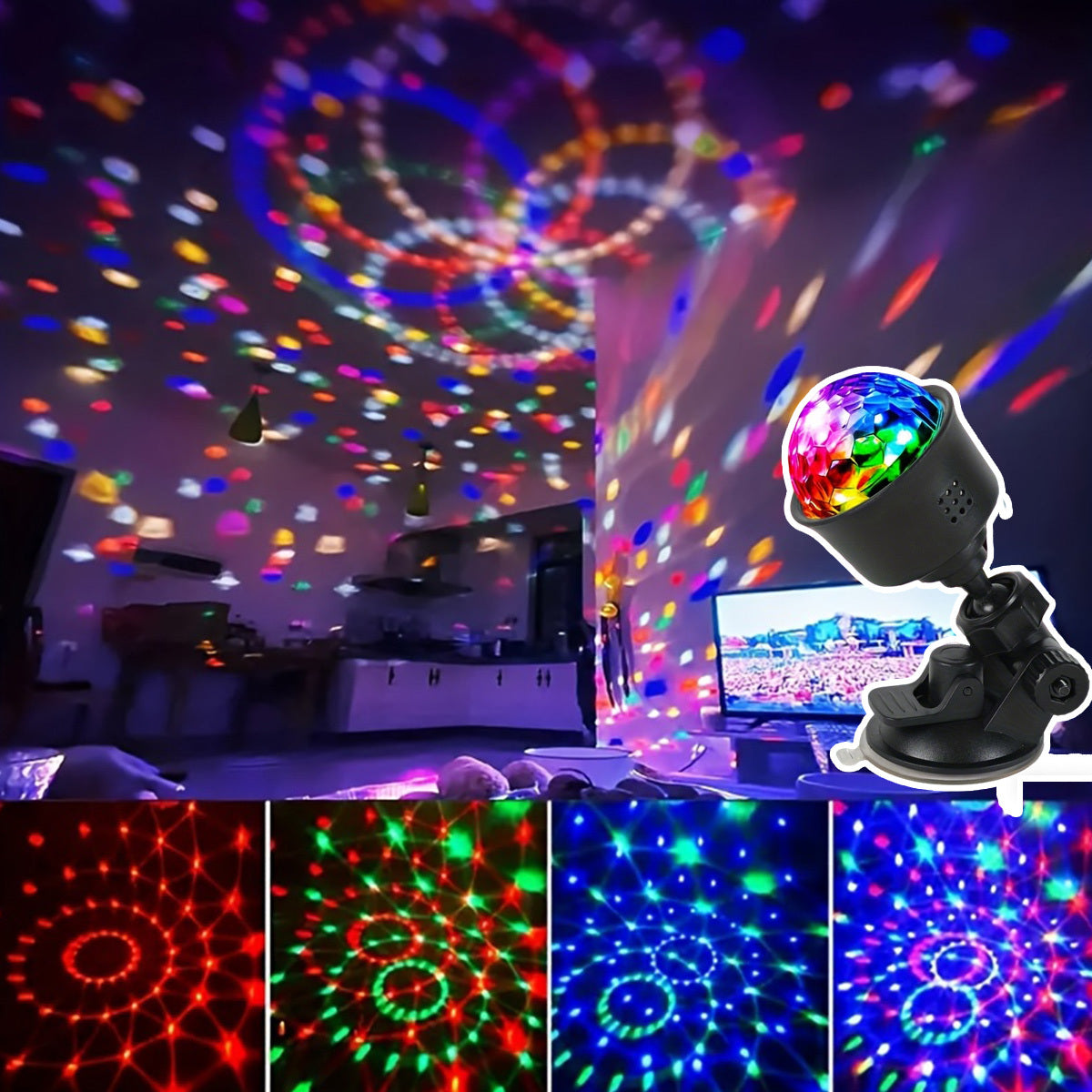 5 7pcs rgb rotating led dance lights usb plug in disco ball
