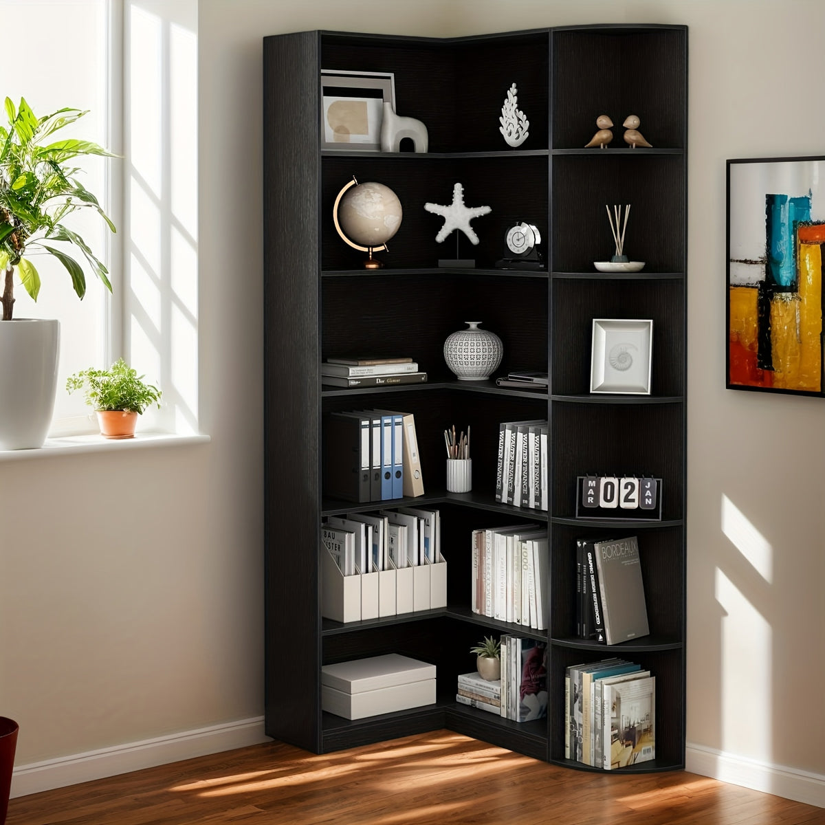 contemporary 71 inch tall bookshelf a   corner unit