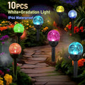 a set 10 solar powered outdoor garden lights change colors