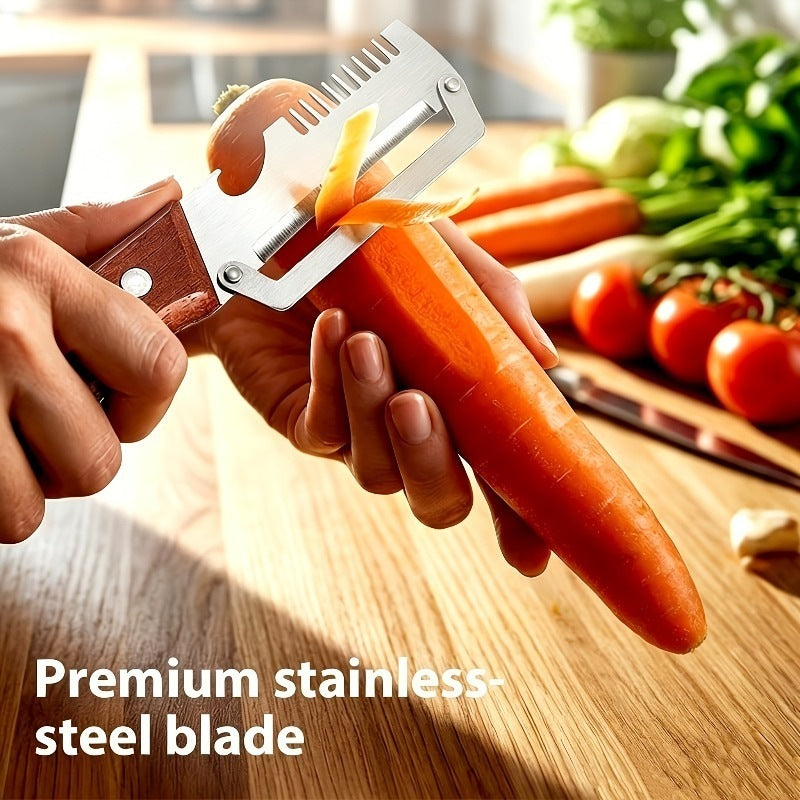 2pcs heavy duty stainless steel peeler slicer set featuring