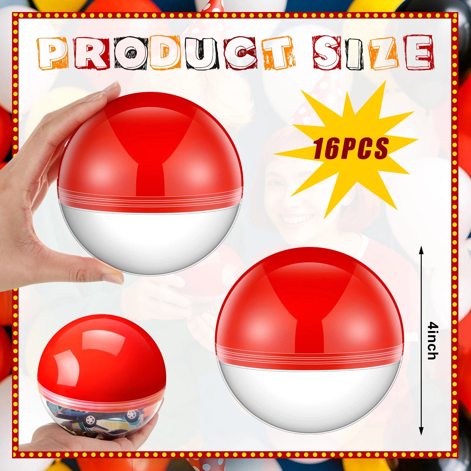 gift 16pcs party favor 4 inch cartoon ball animation empty