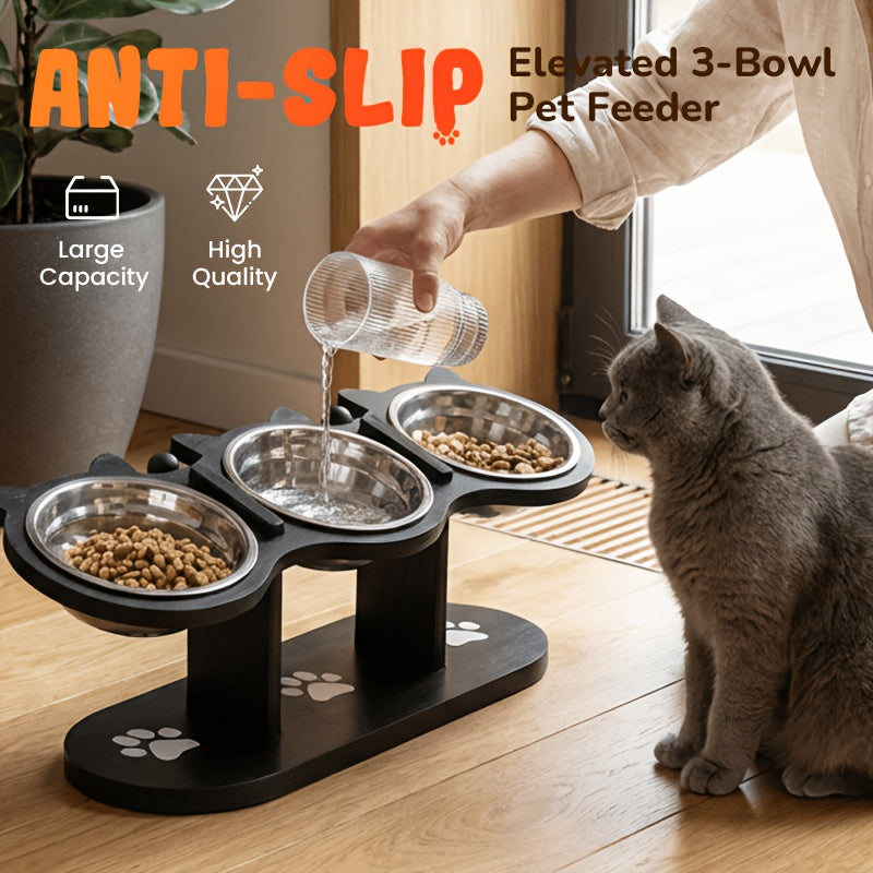 15 tilted stainless steel elevated cat bowls adjustable