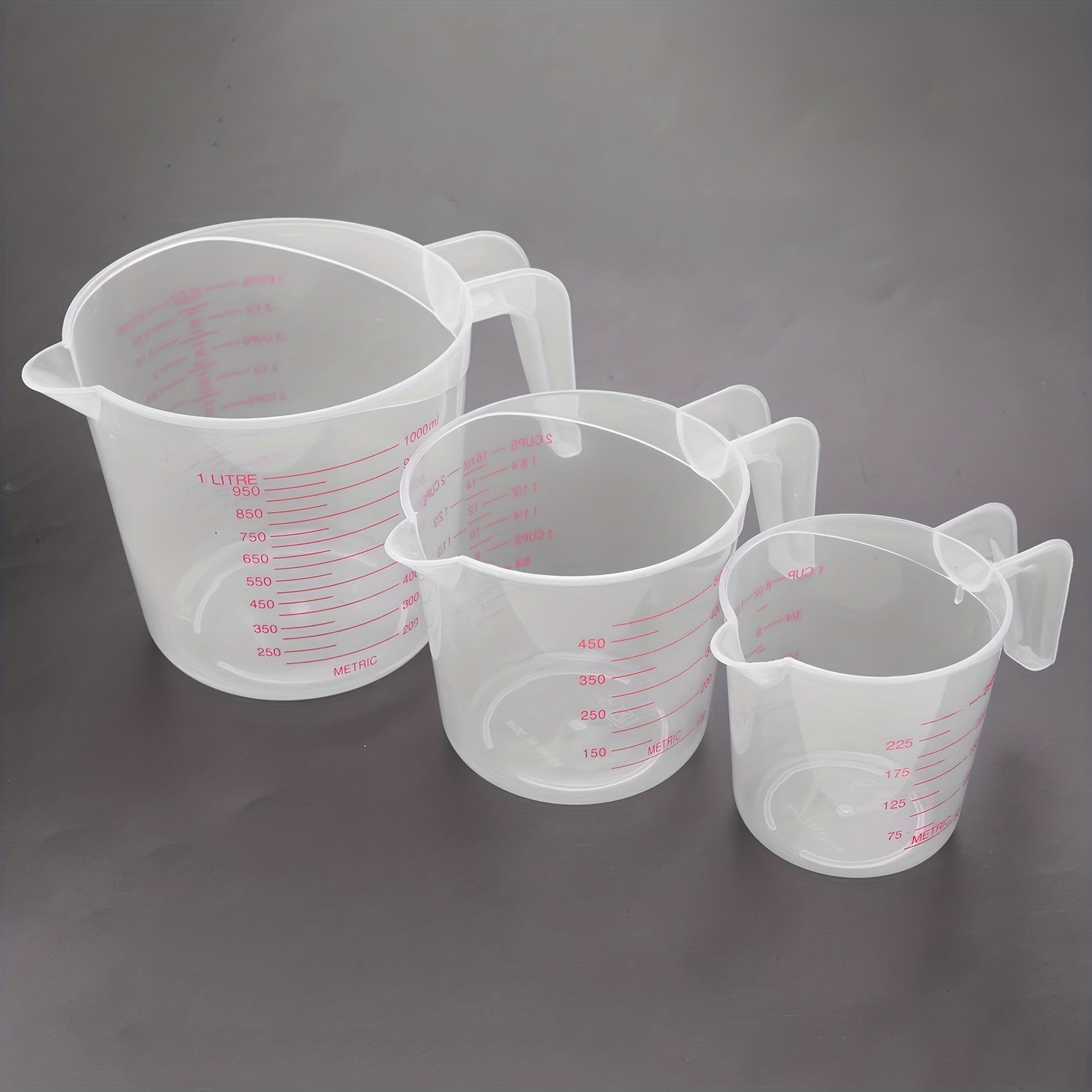 3pcs nesting measuring cups set 1 cup 250ml 2 cups 500ml 4
