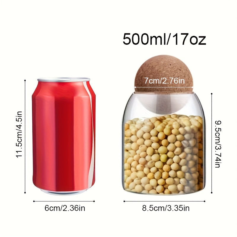 12pcs 500ml 17oz glass storage jar kitchen sealed glass