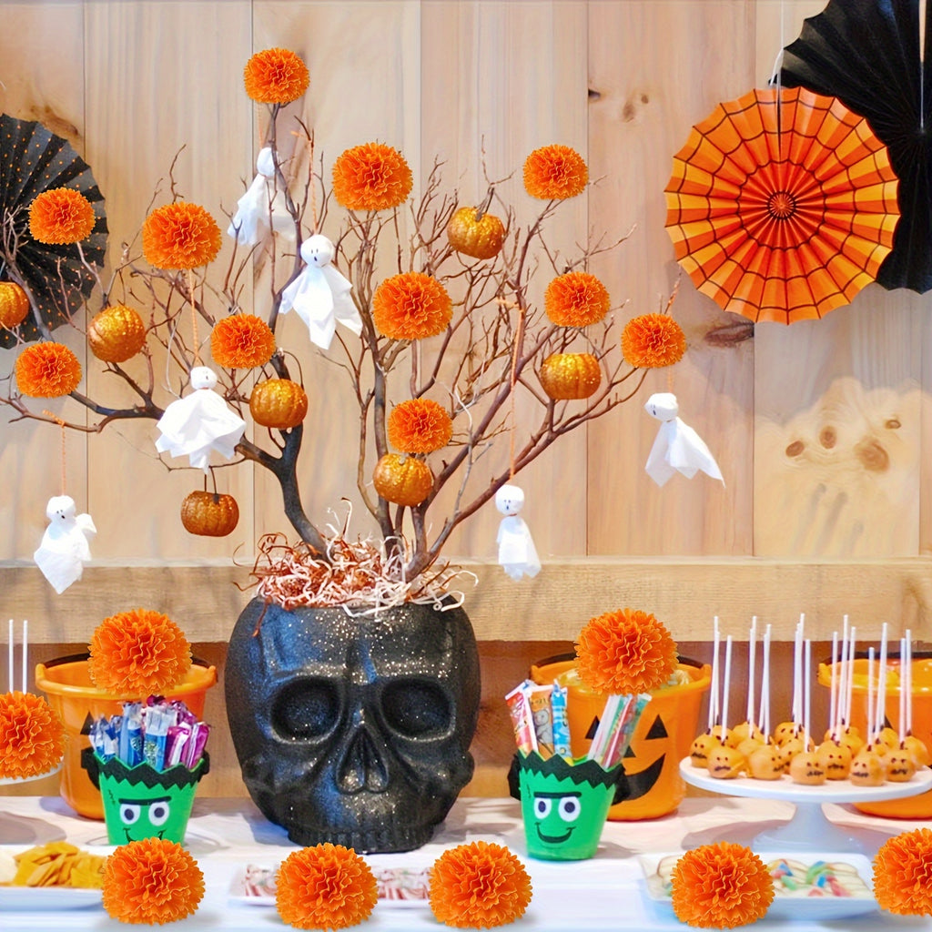 5 17 34pcs realistic marigold flowers heads vibrant orange