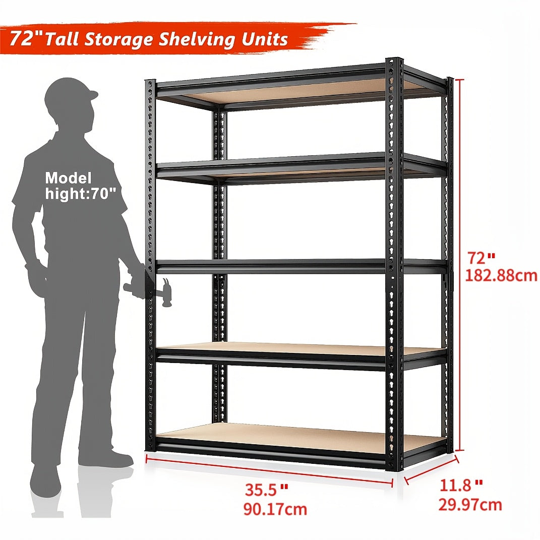 reibll 72 heavy duty garage shelving 5 tier adjustable