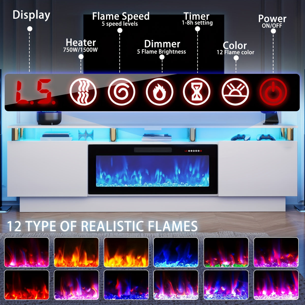 80 fireplace tv stand 36 fireplace 2 tier 80 led